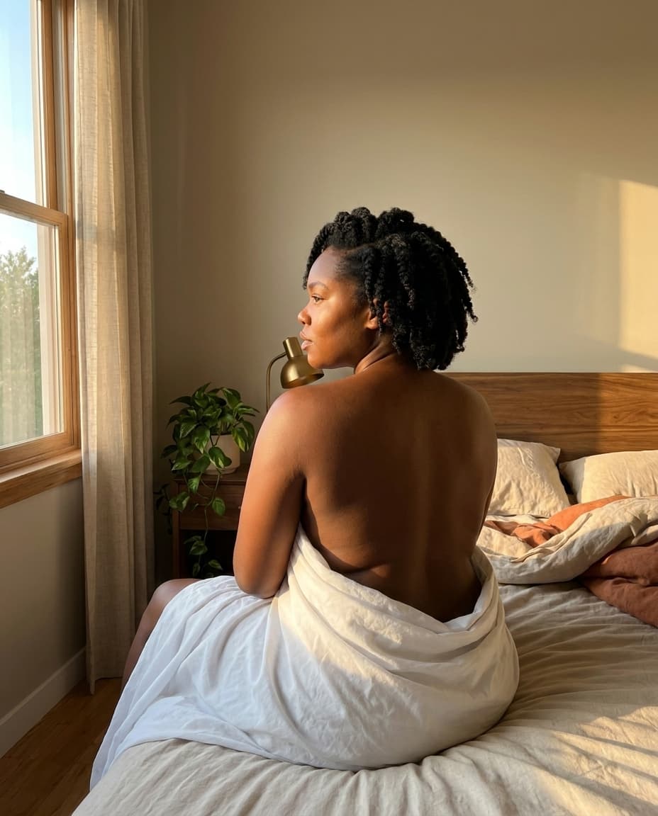 Bare Back on the Bed